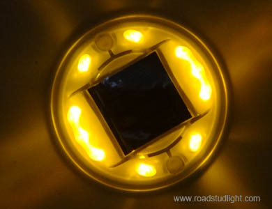 Yellow led solar cat eye road stud