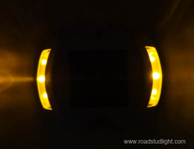 Yellow led solar road stud