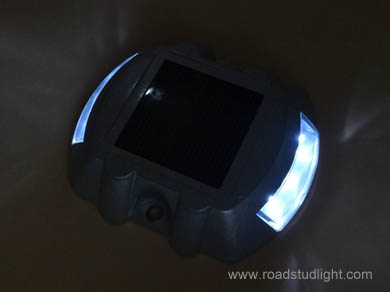 White aluminum solar road stud