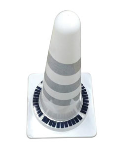 White solar road cone