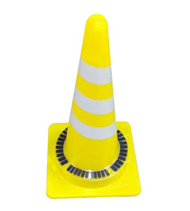 Yellow solar road cone