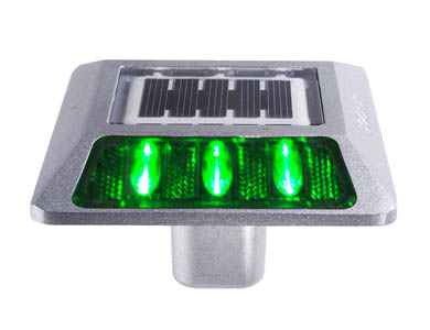 Green aluminum reflective pavement markers