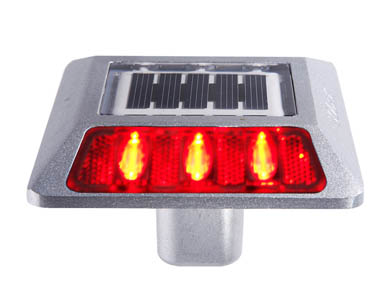 Red aluminum reflective pavement markers
