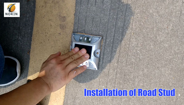 Installation of Solar Road Studs